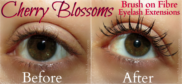 Cherry Blossoms Brush on Fibre Eyelash Extensions Before After