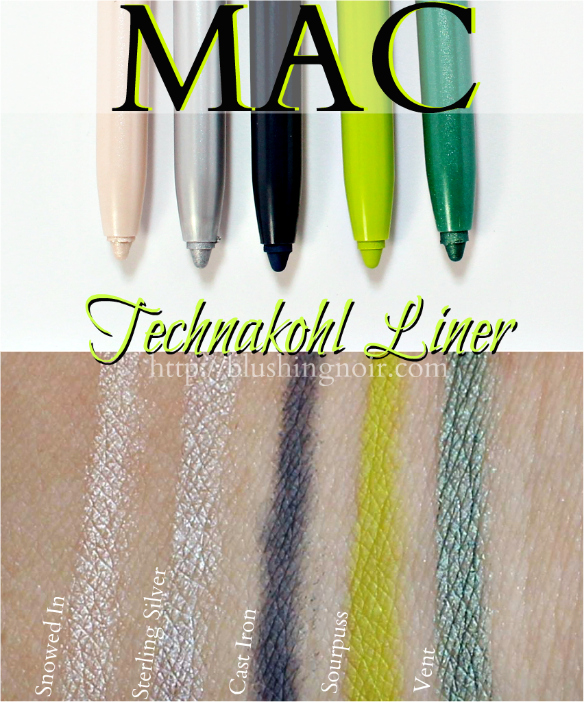 MAC Technakohl Liner Swatches