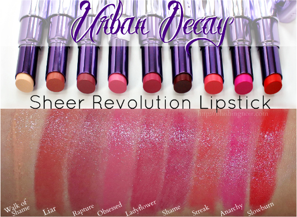 Urban Decay Sheer Revolution Lipstick Swatches