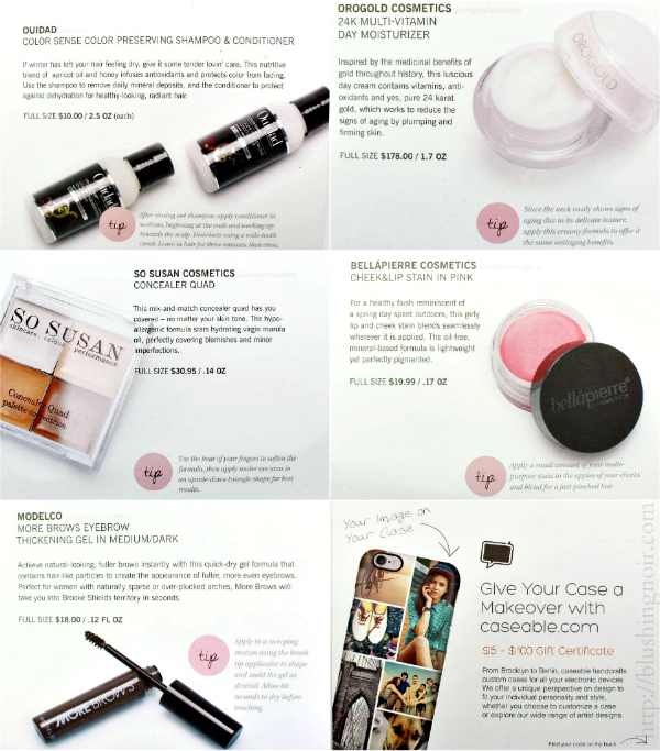 Glossybox USA March 2015 contents