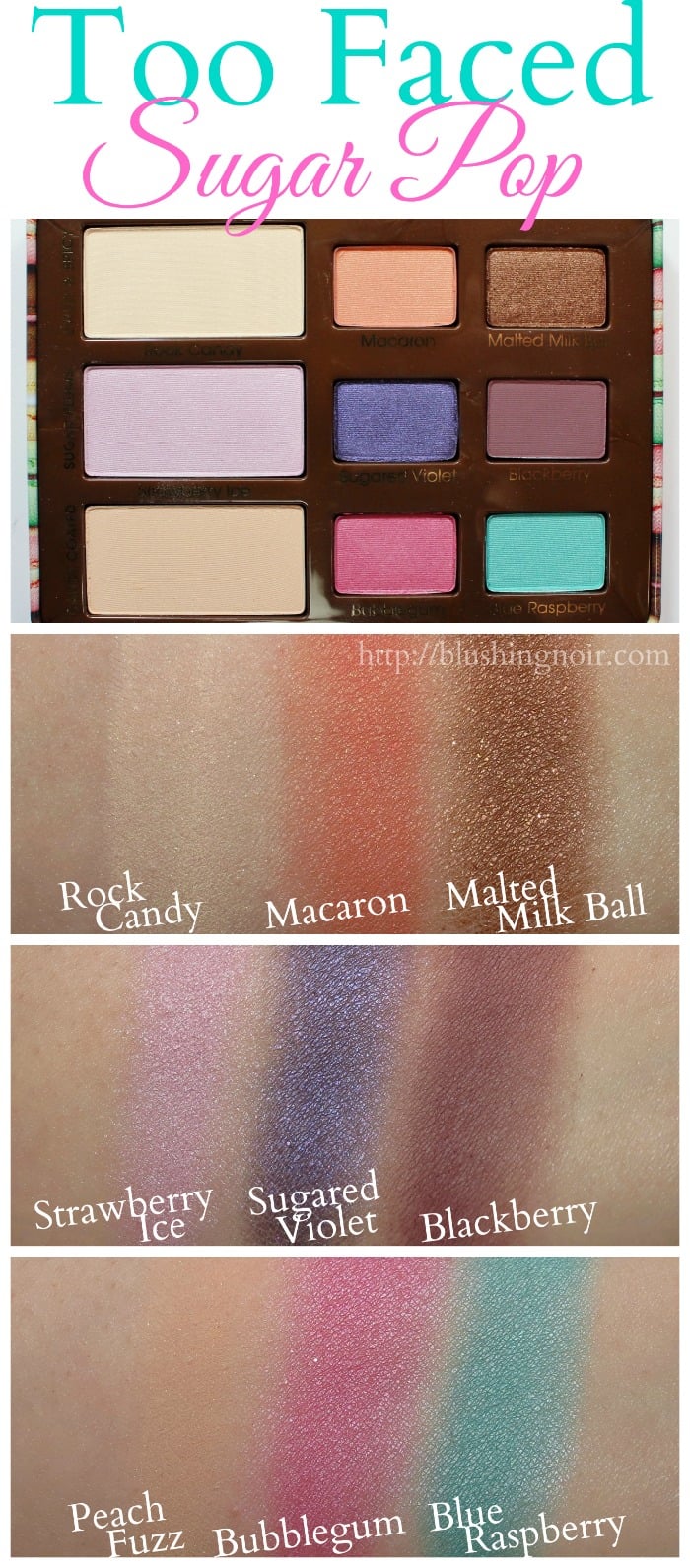 Too Faced Sugar Pop Palette Swatches