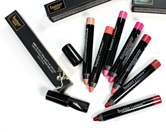 butter London lip crayon swatches review