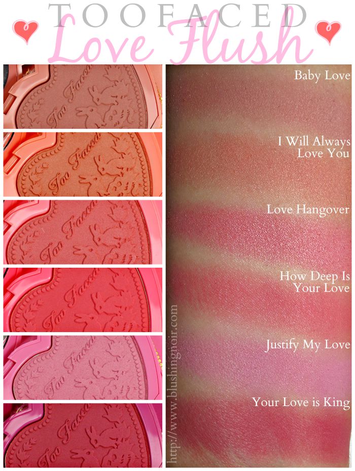 Too Faced Love Flush Blush Swatches