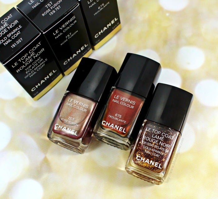 Chanel Holiday 2015 makeup le vernis nail polish swatches