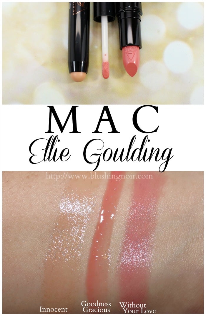 MAC Ellie Goulding lipstick plushglass lip swatches