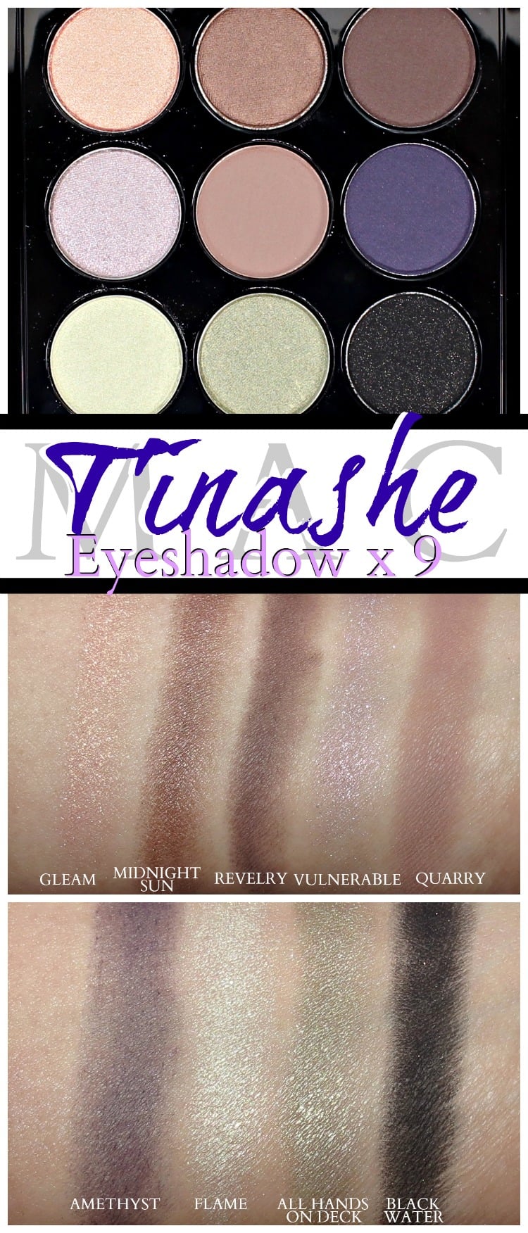 MAC Tinashe eyeshadow x 9 palette fashion forward swatches