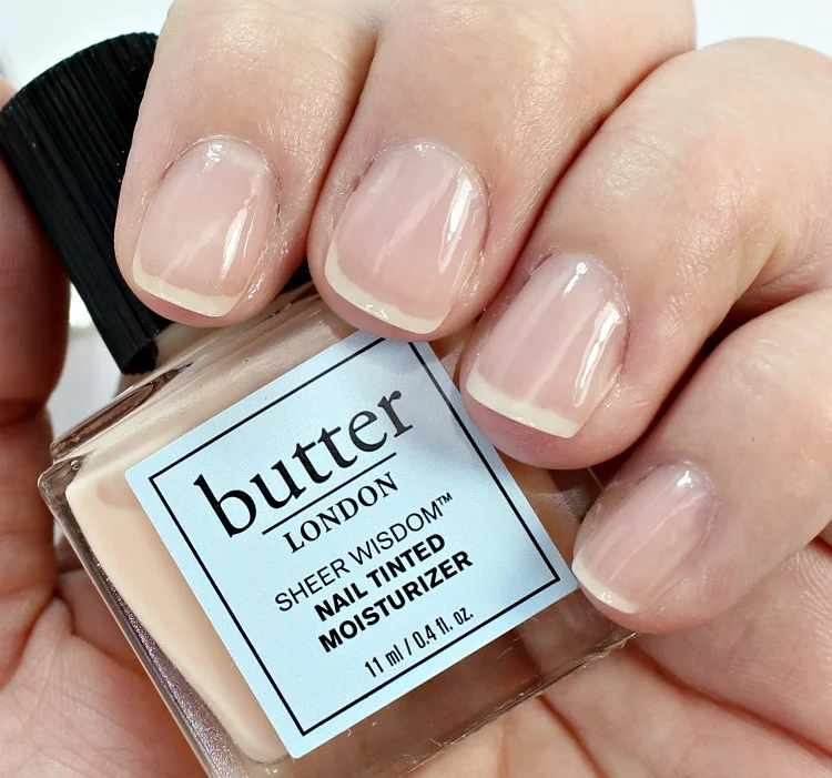 butter LONDON Sheer Wisdom Nail Tinted Moisturizer Fair Swatches review