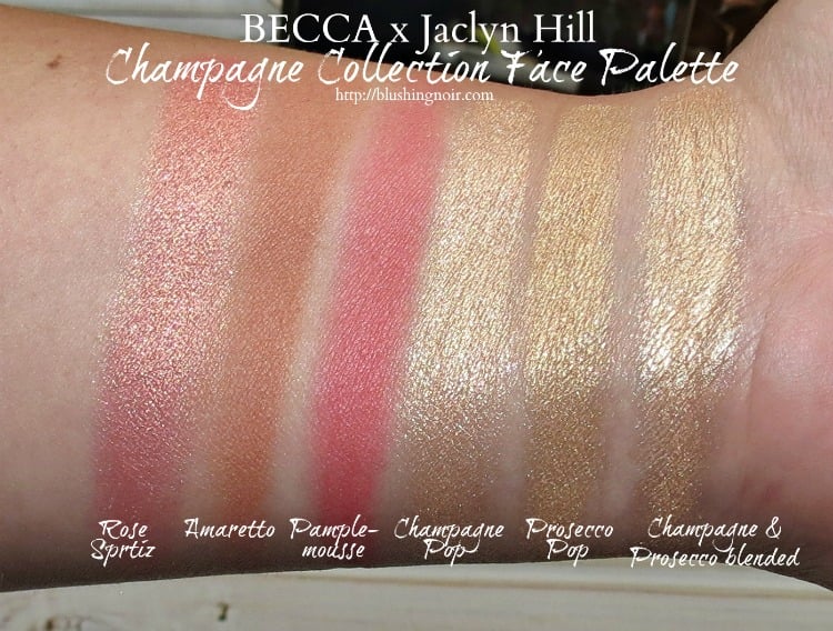BECCA Cosmetics Jaclyn Hill Champagne Collection face palette makeup swatches review photos first look