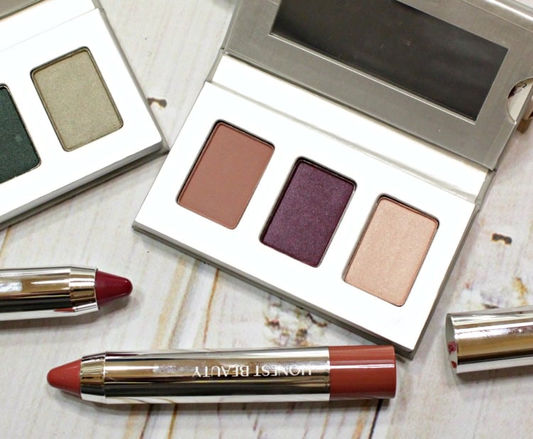 Honest Beauty Heather Mauve Eyeshadow trio swatches review