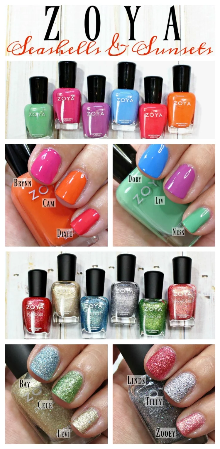 Zoya Seashells & Sunsets Summer 2016 Nail Polish Collection swatches review swatch pics
